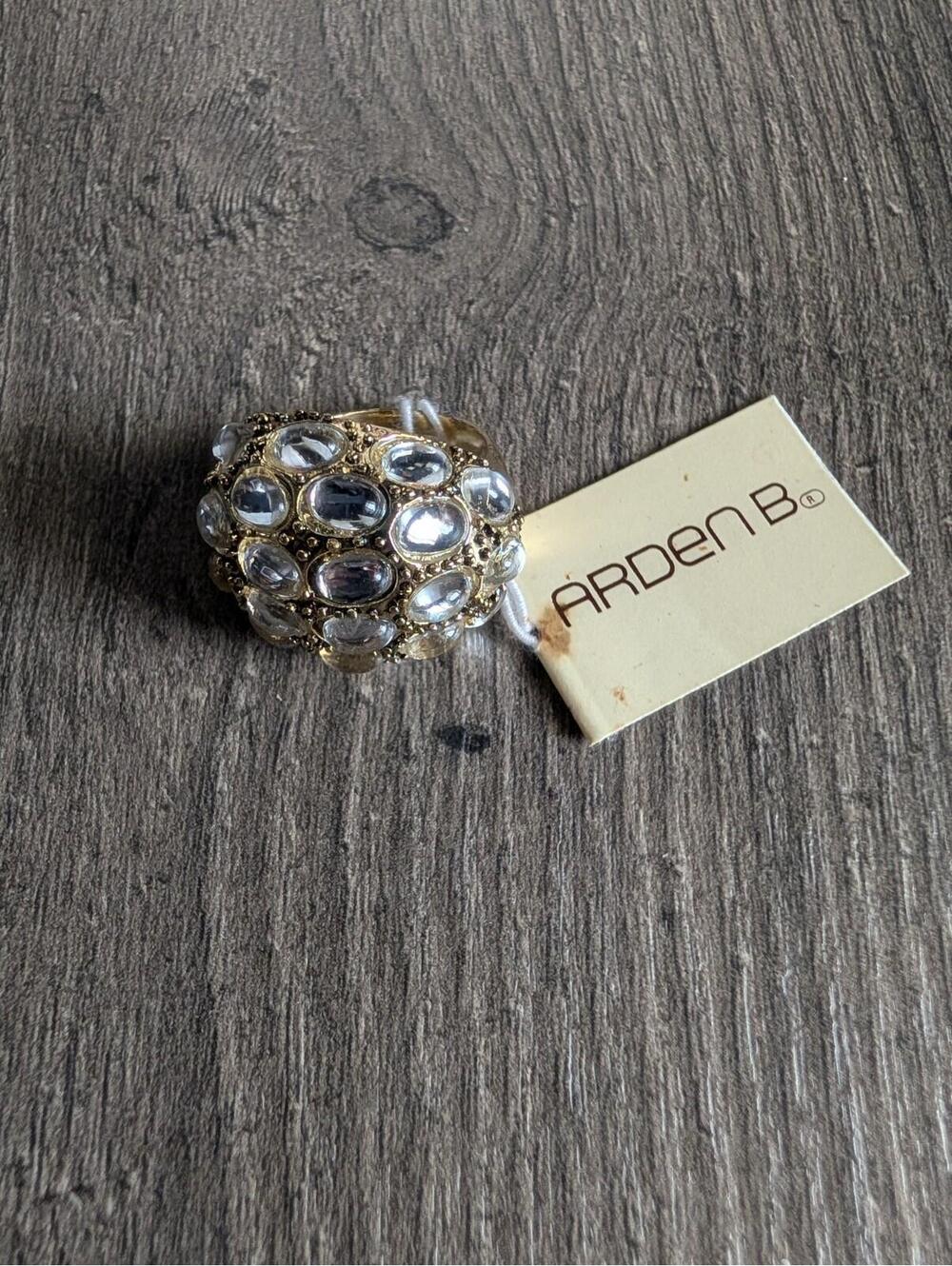 Arden B Golden Tone Crystal Ring